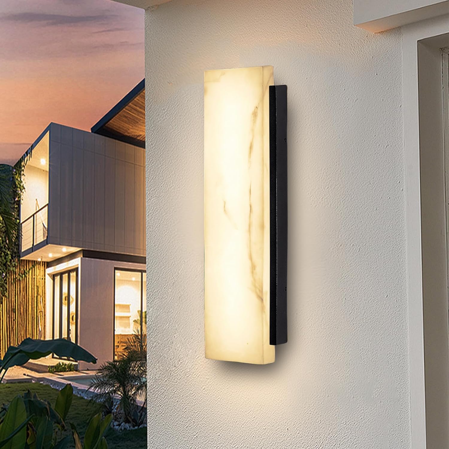 Outdoor Wall Sconce, Waterproof Porch Wall Lighting, Modern Outdoor Wall Lights with Acrylic Lampshade, 31W Dimmable LED Exterior Lights for House Garage Patio Front Door Entryway, 3000K