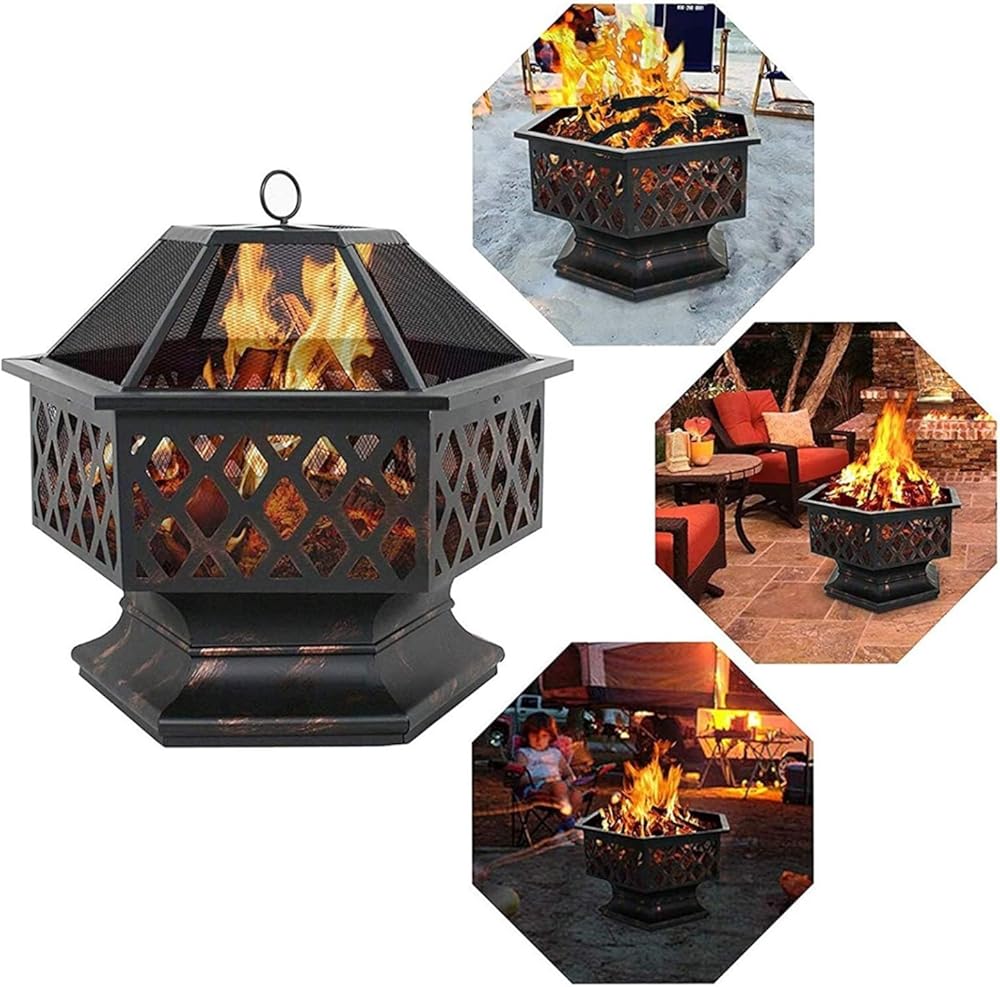 Fire Pits Outdoor Wood Burning Wood Burning Fireplace Fire Pit Bowl with Spark Sn Cover
