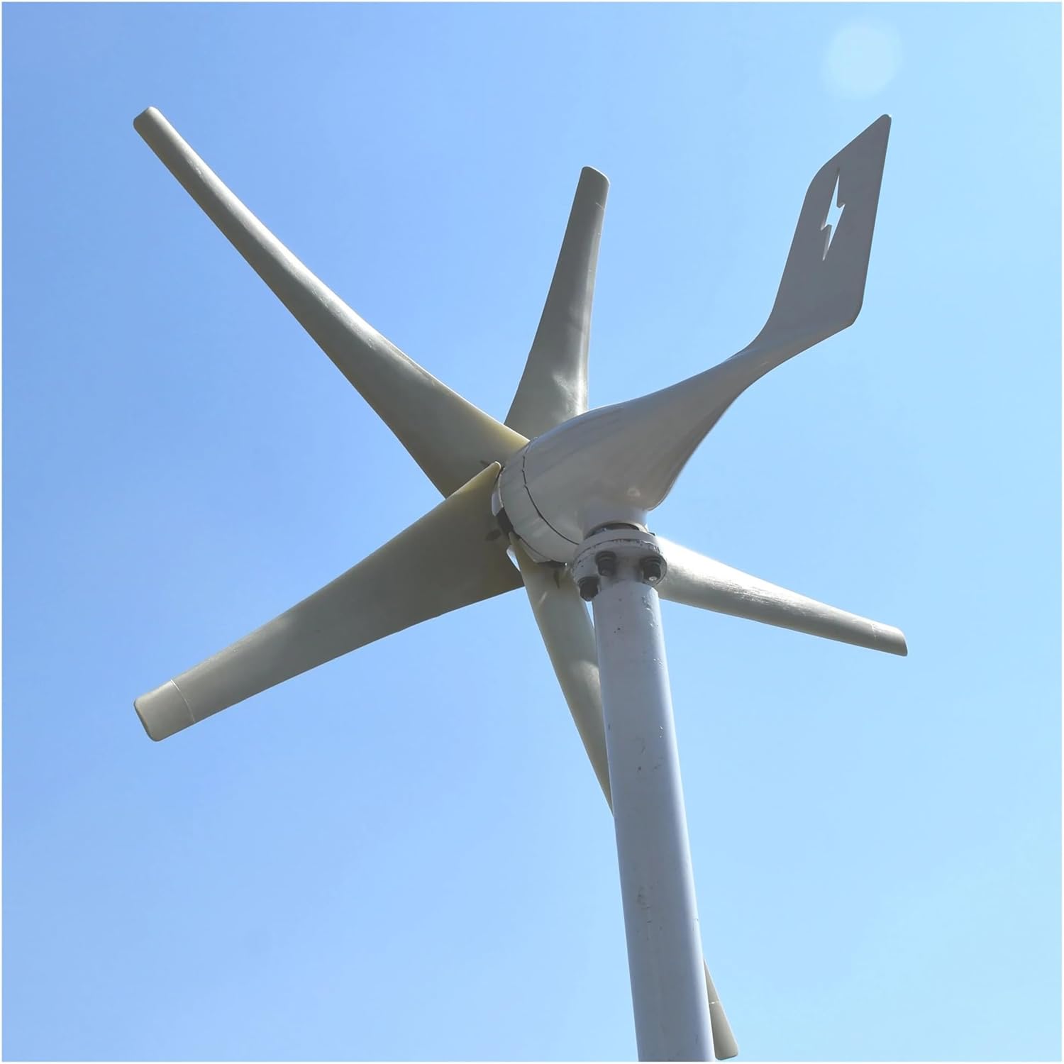 Wind Turbines, Small Windmill Turbine Electricity nerator Complete Kit 3kw 24v 48v 3 Blades Dynamo RV Yacht Farm Low Wind Speed Starting Wind Turbines(White_24V)
