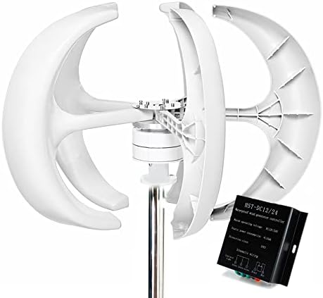 12000W Vertical Axis Wind Turbine Generator - 5-Blade Kit for Home & Camping, Low Wind Speed (2M/S) Power Solution, Efficient Renewable Energy, Eco-Friendly White Design