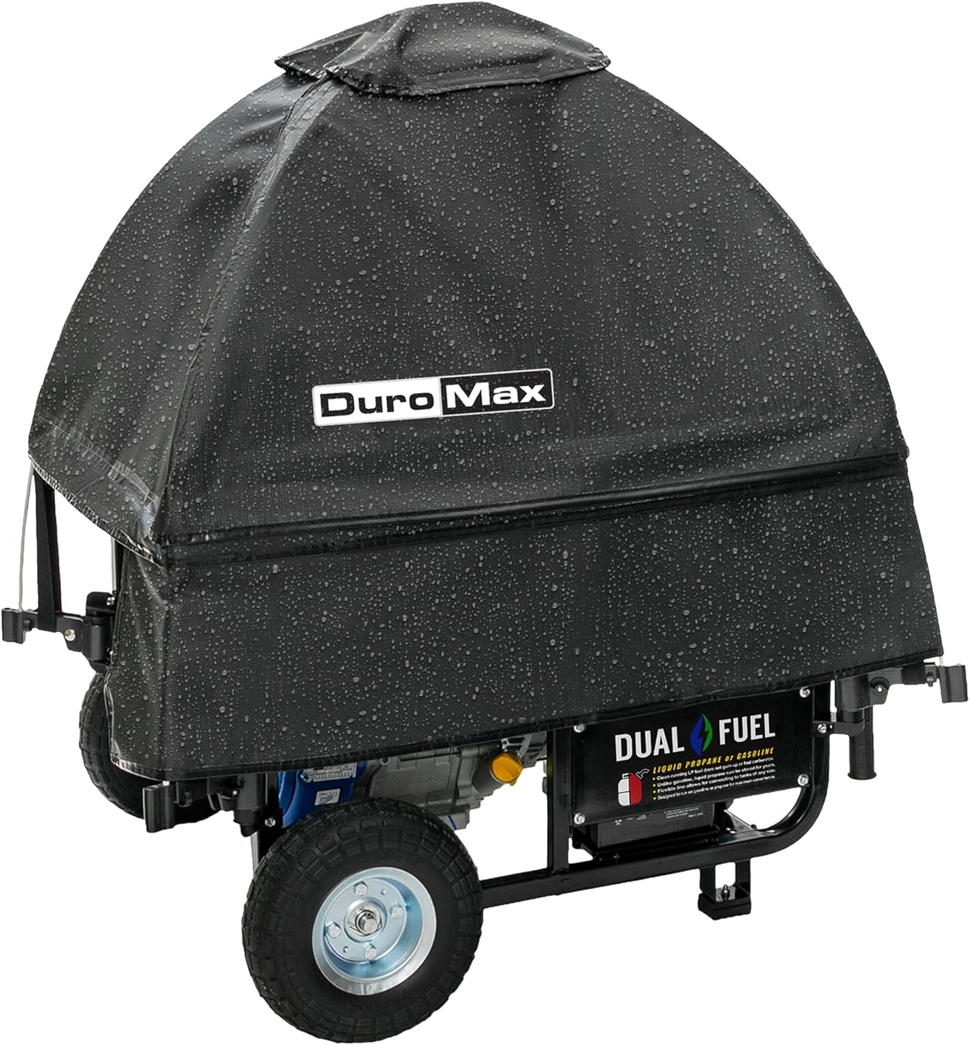 DuroMax DMX-GTX Portable Generator Running Cover – Weatherproof Outdoor Vinyl Canopy, Fire- & Wind-Resistant, Universal Open Frame Fit