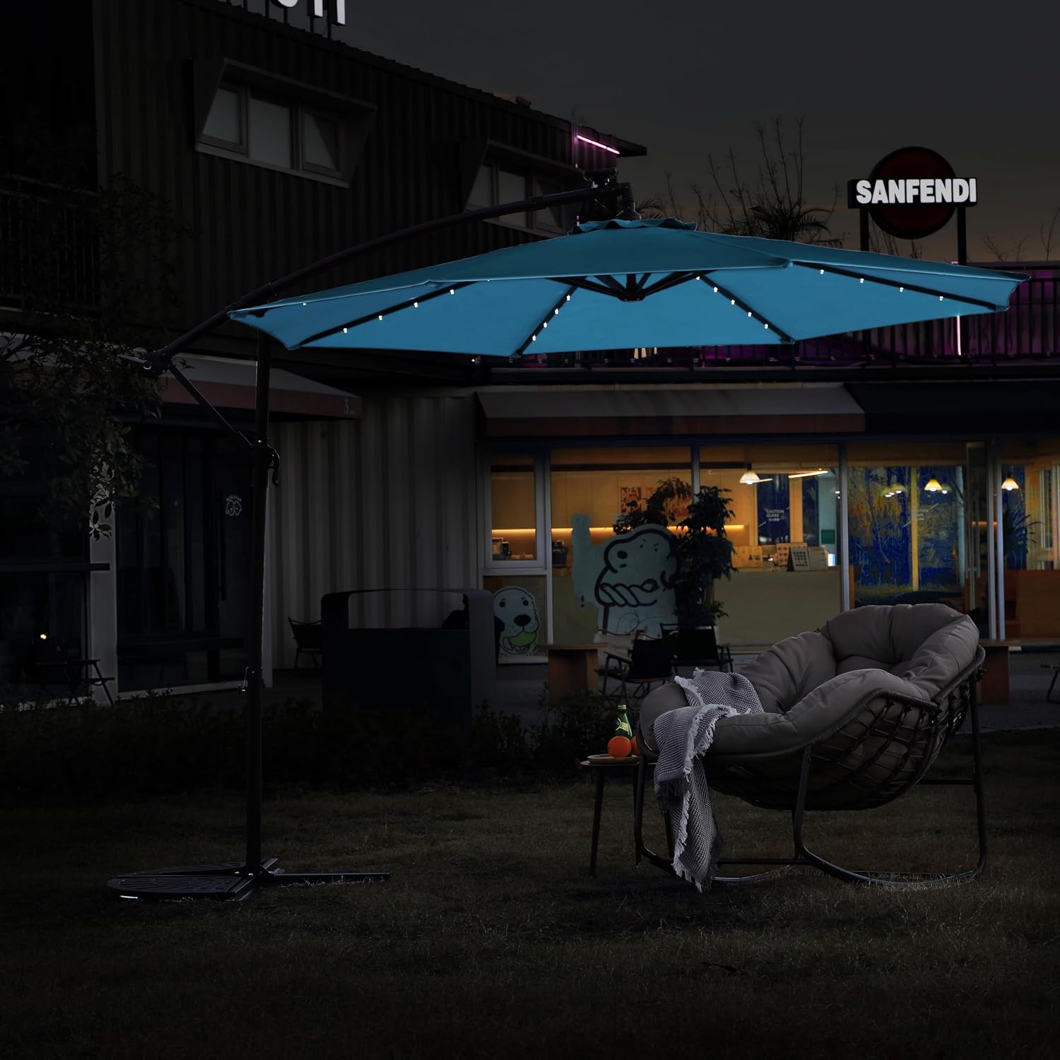 32'' Bridgeman Star and Moon Iron Outdoor Fire Pit with Grill & Poker Patio Heater