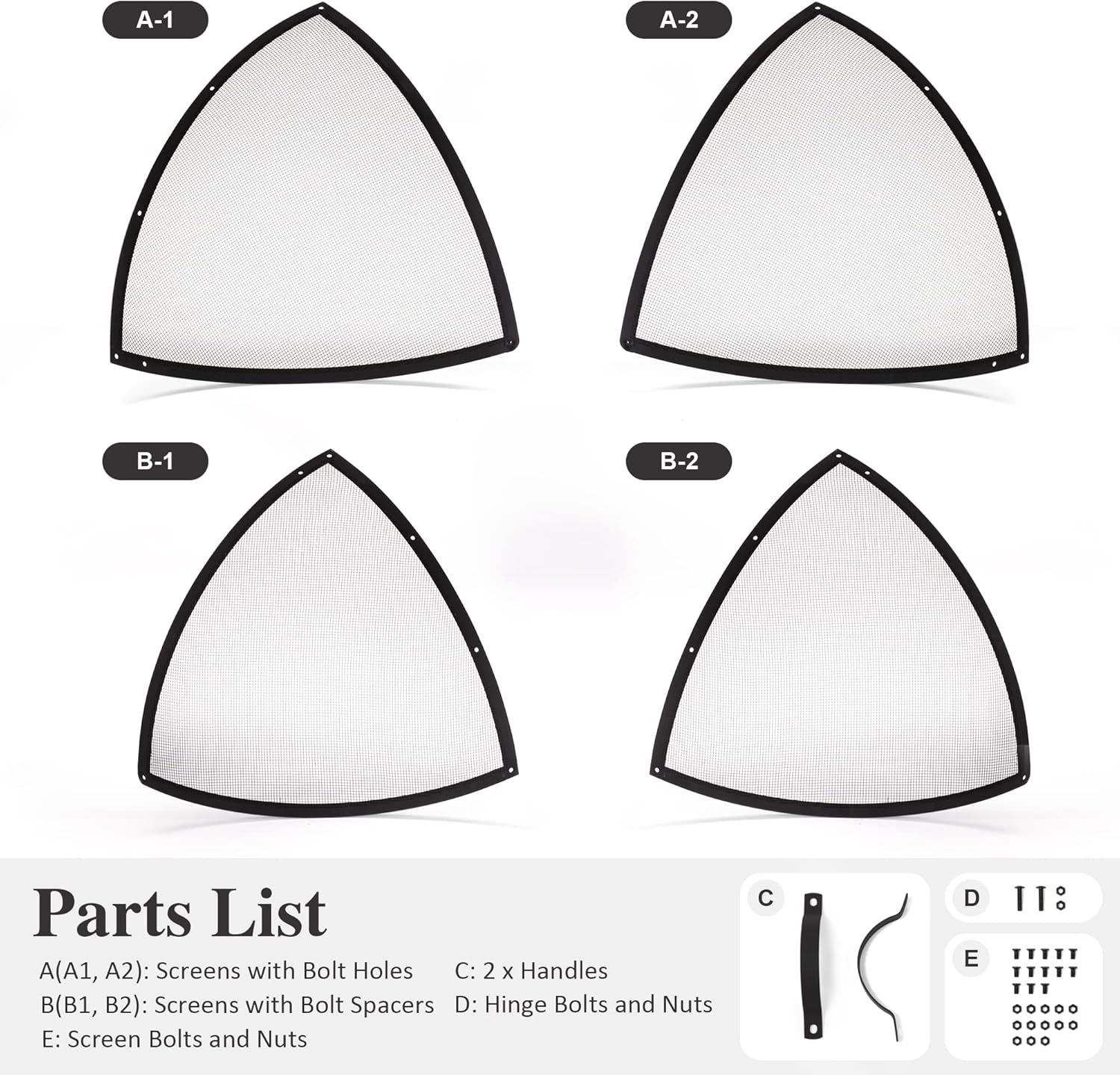 SUNCREAT Outdoor Fire Pit Spark Screen Cover Accessory, Patio Round Easy-Opening Fire Mesh Screen Guard, Heavy Duty Steel Fire Pit Ember Lid with Hinge, 40 Inch