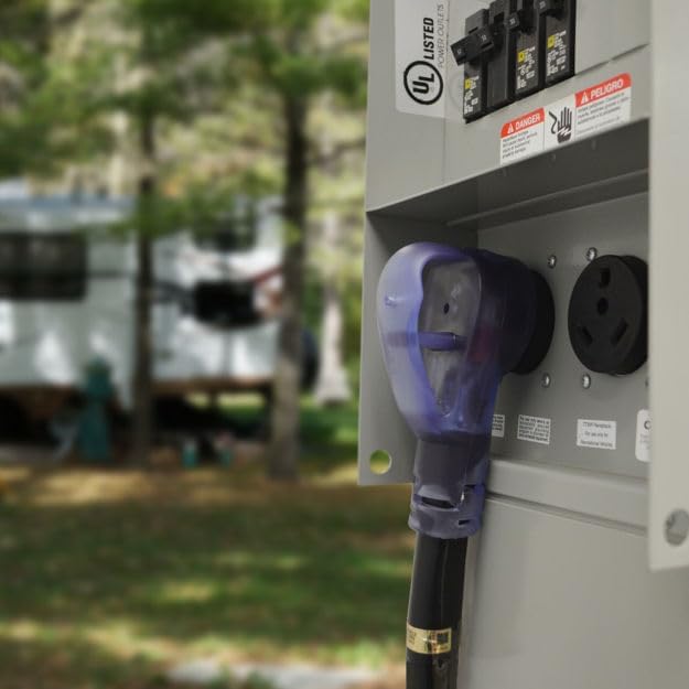 Conntek 50 Amp 50 ft RV/Generator Cord with Reverse Polarity Indicator, Heavy Duty 6/3+8/1 Gauge STW Wire, 14-50P Male and SS2-50R Twist Locking Female for RV Camper and Generator to House