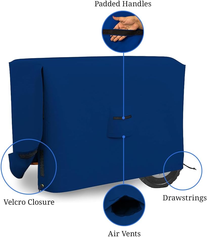 Covers & all Outdoor Generator Cover, 18 Oz Heavy Duty Waterproof UV & Weather Resistant, Universal Portable Equipment Storage Protector with Air Vents & Drawstrings (38