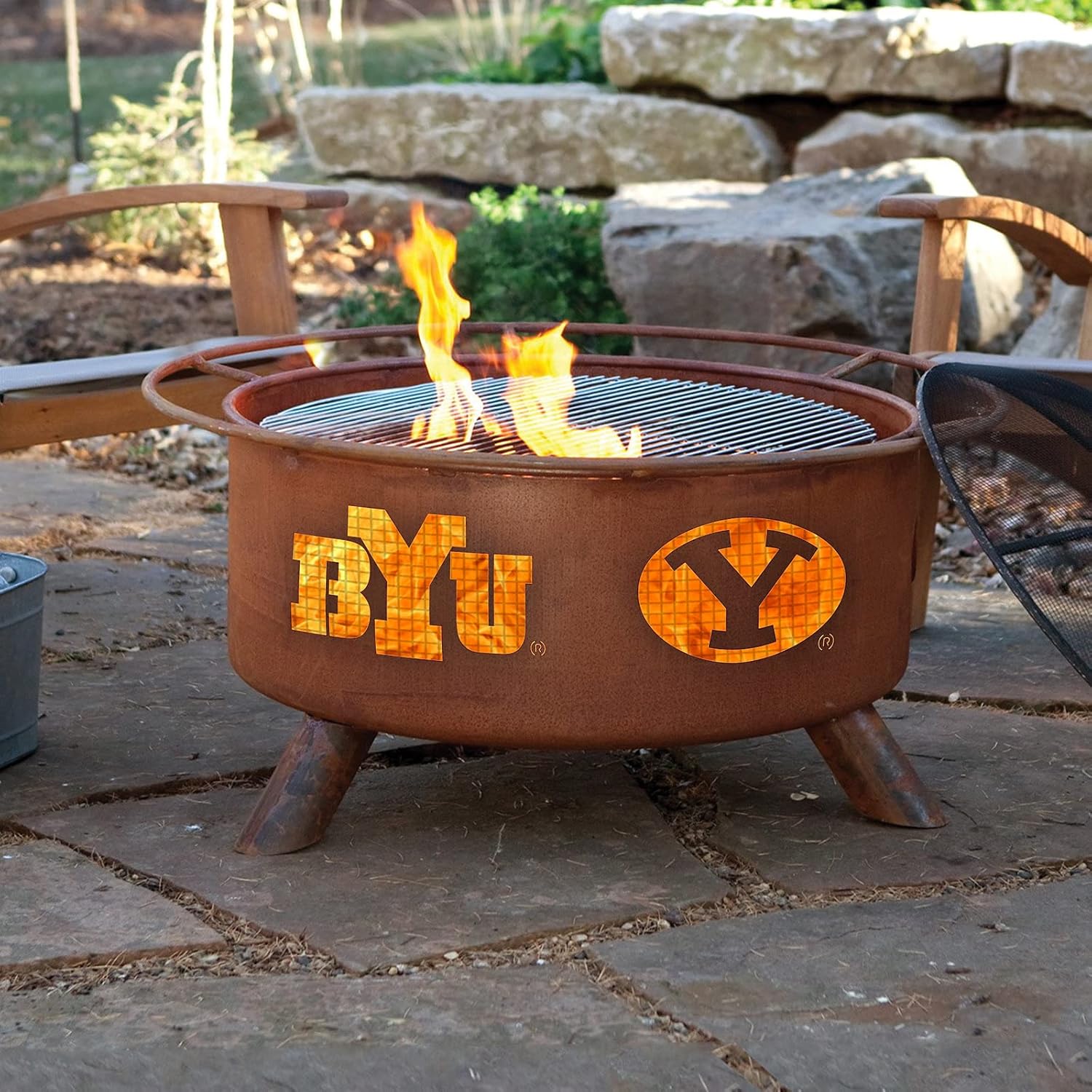 Patina Products F400 BYU Steel Outdoor Fire Pit - 24 x 24 x 11 inch - Natural Rust Patina Finish