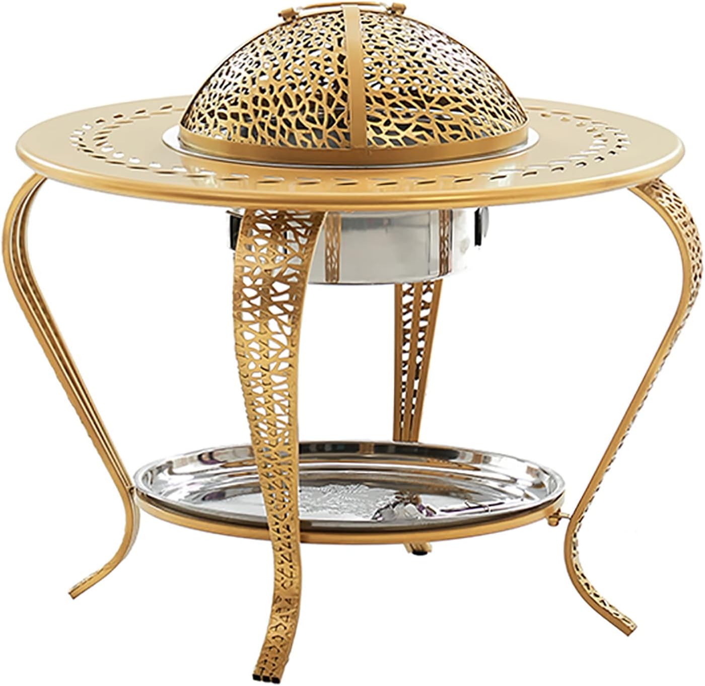 Indoor Charcoal fire Pit Charcoal Stove Home Stove Heating Outdoor Barbecue Grill smokeless Charcoal Stove,for Indoor, Living Room and Outdoor use (Color : Gold, Size : 62x45cm)