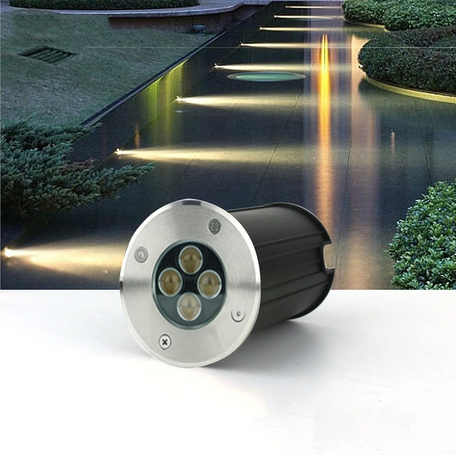Outdoor Buried Lights - 24V LED Landscape Lights, Embedded Floor Spotlight, Waterproof IP68 Underwater LED Narrow Beam Gather Light, for Underwater/Garden/Stairs(Blue,12W(DC24V))