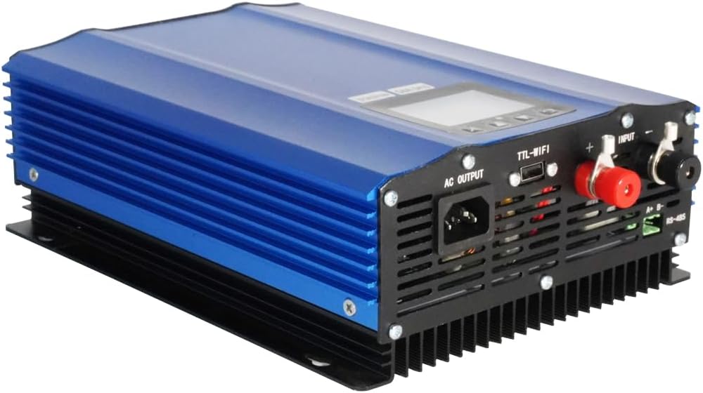 Y&H 1200W Grid Tie Inverter Power Limiter LCD Display DC55-90V Solar Input AC110V Pure Sine Wave Output for 48V60V Battery