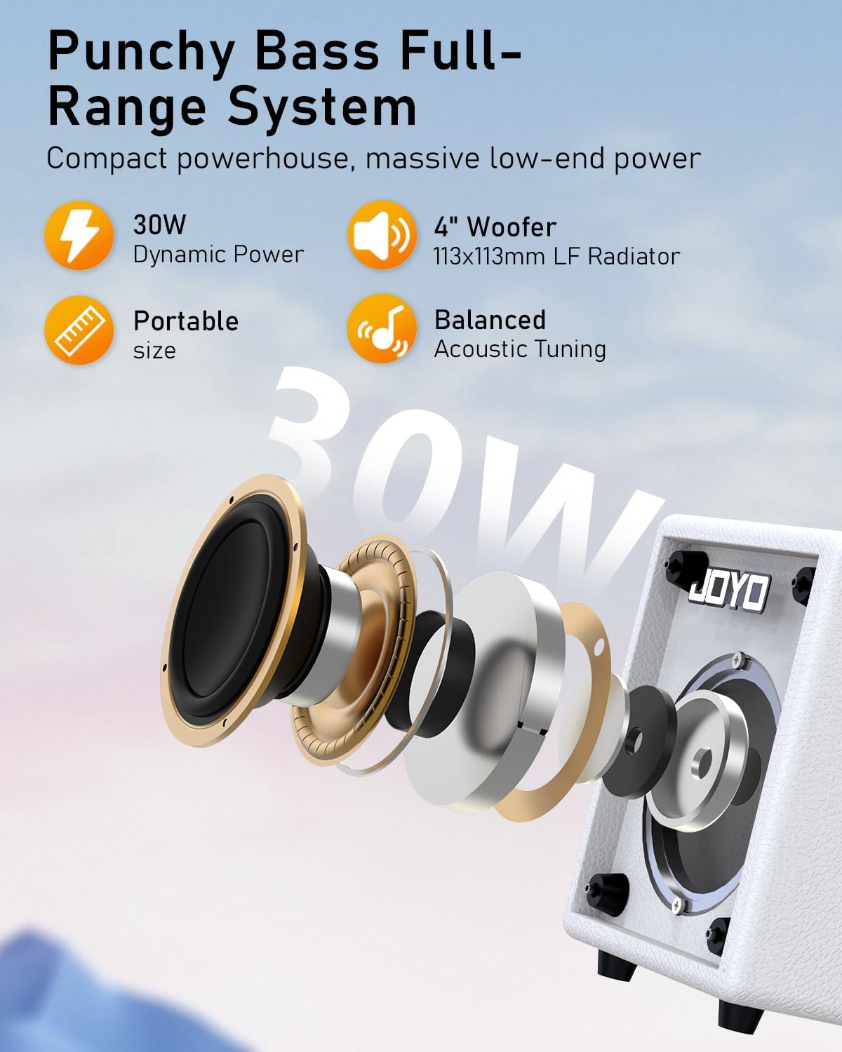 JOYO 30W Bass Combo Amplifier Portable Amp 4