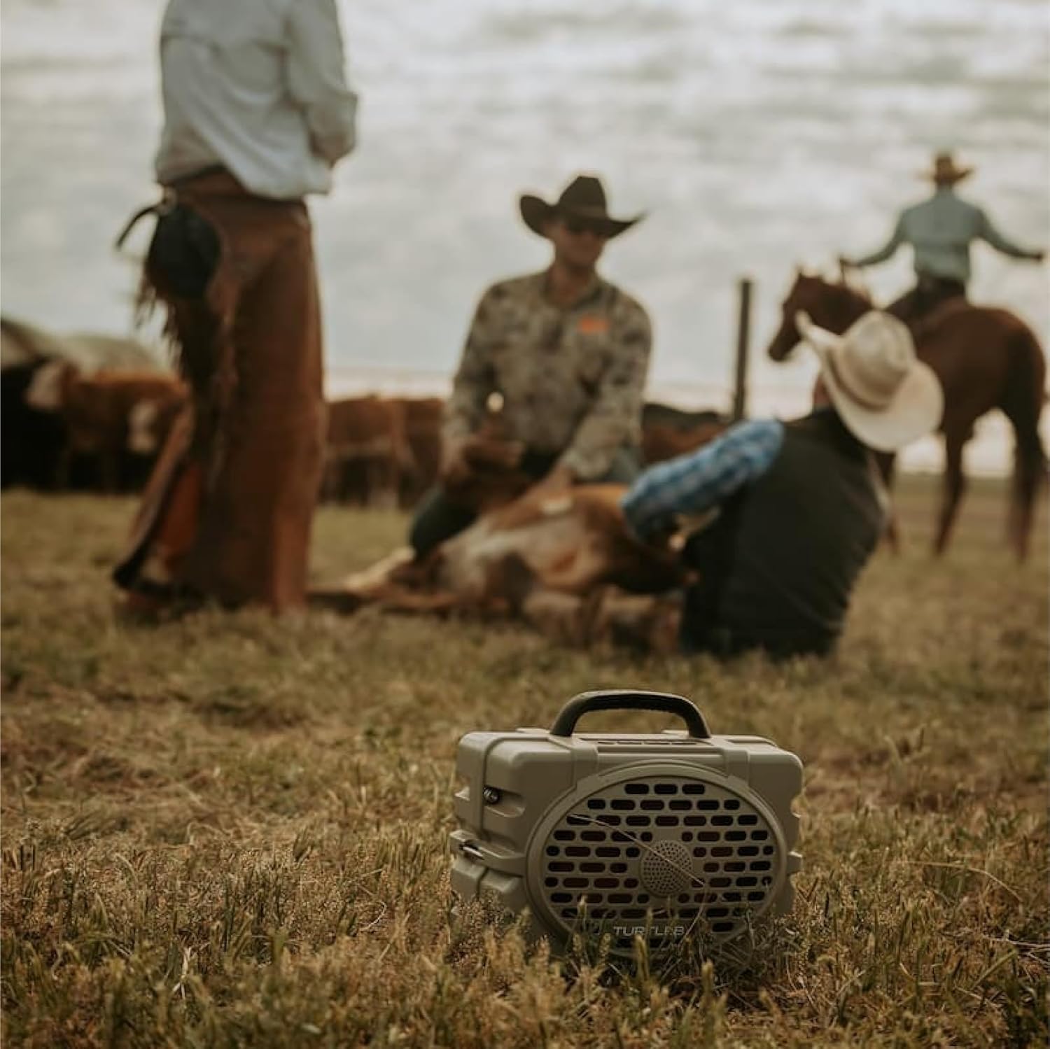 Turtlebox Original Gen 3: Portable Outdoor Bluetooth Speaker – Ultra-Loud (120dB), Waterproof (IP67), Rugged, Impact-Resistant, 3-Day Battery | Party Mode: Unlimited Pairing for Stereo Sound, Tan