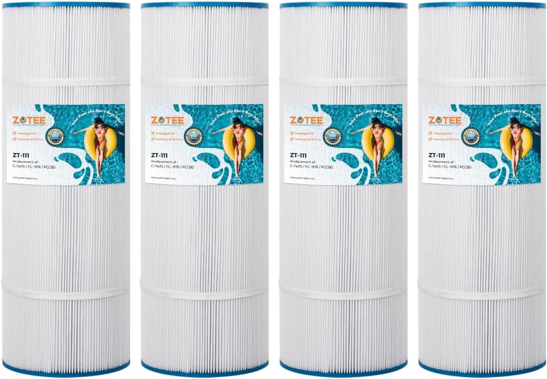 ZOTEE PCC80-PAK4 Replacement Pool Filter Cartridge for PCC80, C-7470,PLFPCC80, Darlly 70804,Clean and Clear Plus 320, Filbur FC-1976, 20