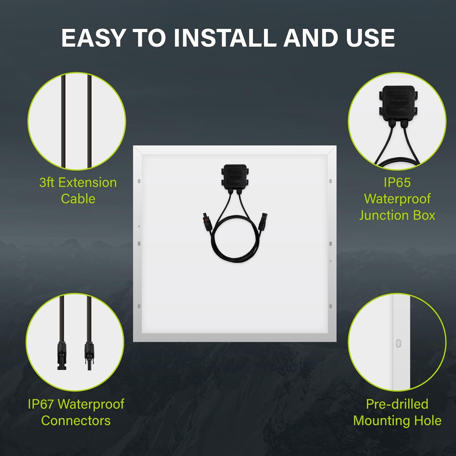 Newpowa 10BB 60 Watt 24 Volt Solar Panel High-Efficiency Monocrystalline PV Module Designed for 24V Off Grid System, Charge Your Battery of RV, Boat, Camper, Trailer, Gate Opener