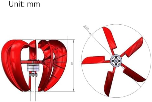 12V Vertical Axis Wind Turbine 12V/24V/48V Permanent Magnet Synchronous Generator with Controller for Home Wind and Solar Hybrid Power System - Eco-Friendly Energy Solution