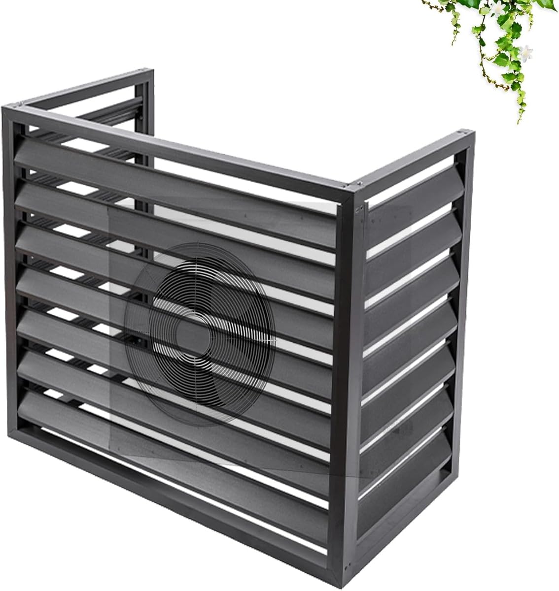 Outdoor Air Conditioner Cover - Aluminum Alloy Rack For Heat Pump - Guardrail Frame For Outside To Hide Outdoor AC Unit And Trash Enclosure, 39.4*19.7*27.5/43.3*23.6*31.5in ( Color : Gray , Size : 110