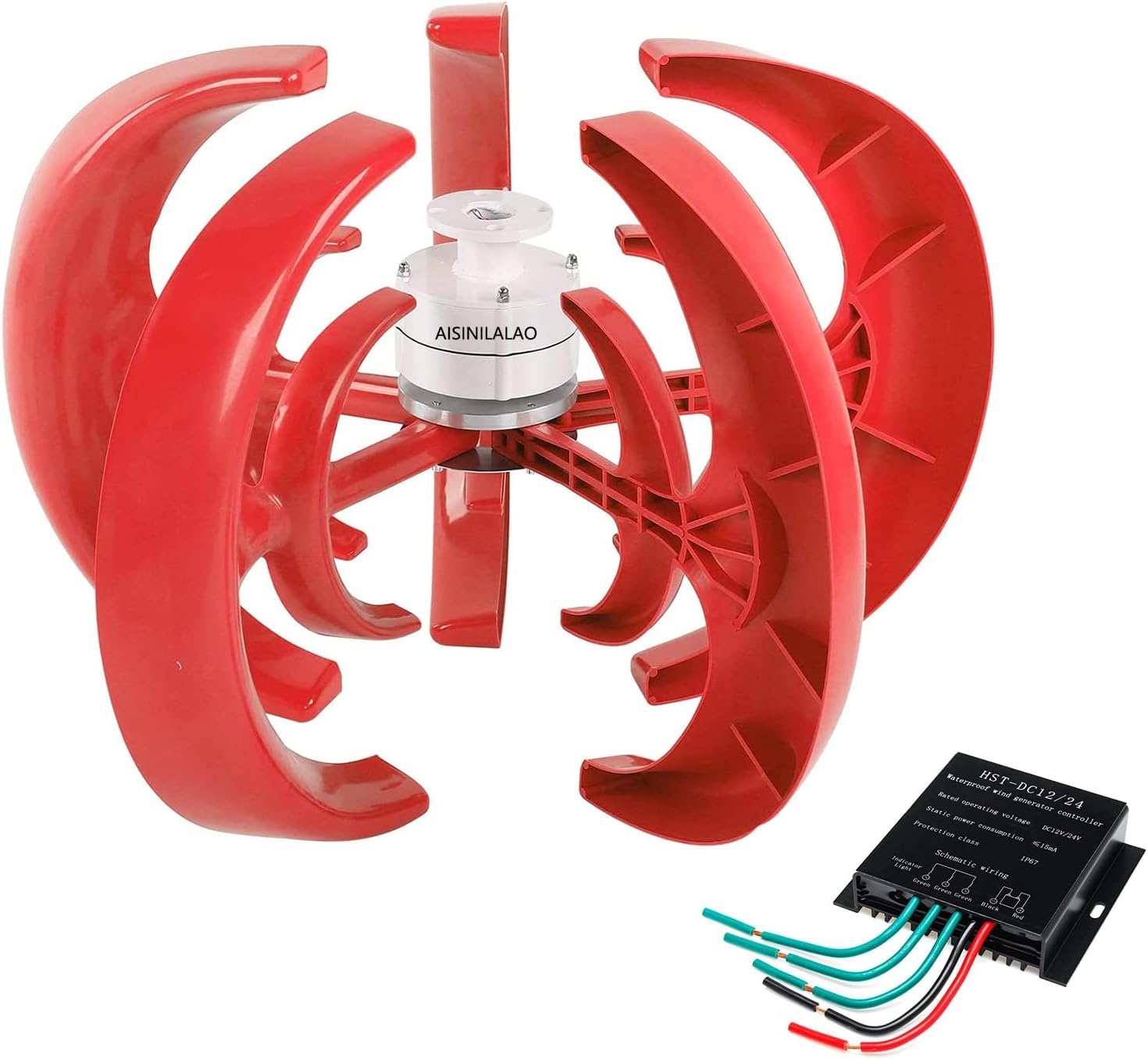 4000W-6000W No Noise Vertical Wind Turbine Generator, Home Wind Turbine Starting Wind Turbines at Low Wind Speeds(12V-48V)