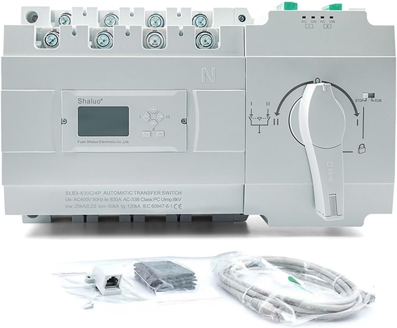 C Type ATS Dual Power Automatic Transfer Switch AC220V Diesel Generator Controller Auto Changeover Switch Converter(400A to 630A C Type)