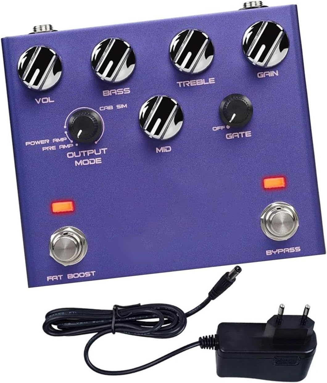 Professional Guitar Effects Pedals Distortion Guitar Effect Pedal Metal Tone Gain Amplifier(R18addadapter)