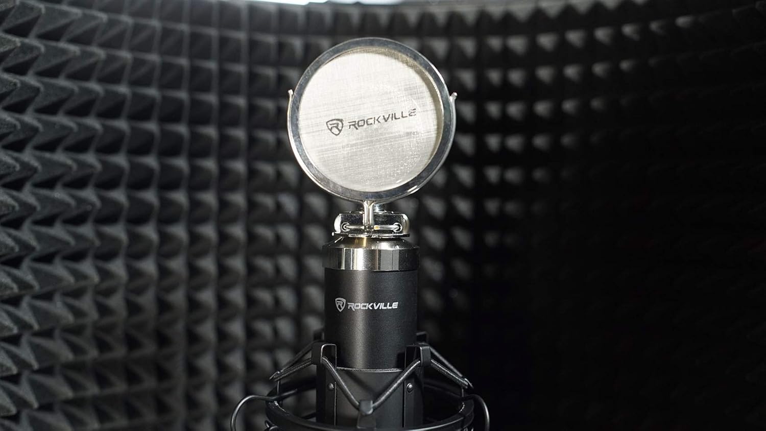 Rockville ROCK-U Mini Recording Kit: 2x2 USB Interface 24 Bit 192kHz, RCM03 Condenser Microphone w/Shock Mount, PRO-M50 Studio Headphones, RDTS Desktop Tripod Mic Stand for 1-Person Podcast, 4-Items