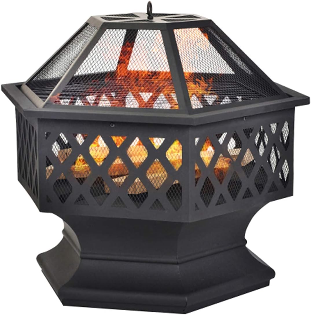 Garden Fire Pit, 3 in 1 Outdoor Fire Pit Table for, Ice Pit, Patio Heater, Metal for Outside Camping Barbecue, 21