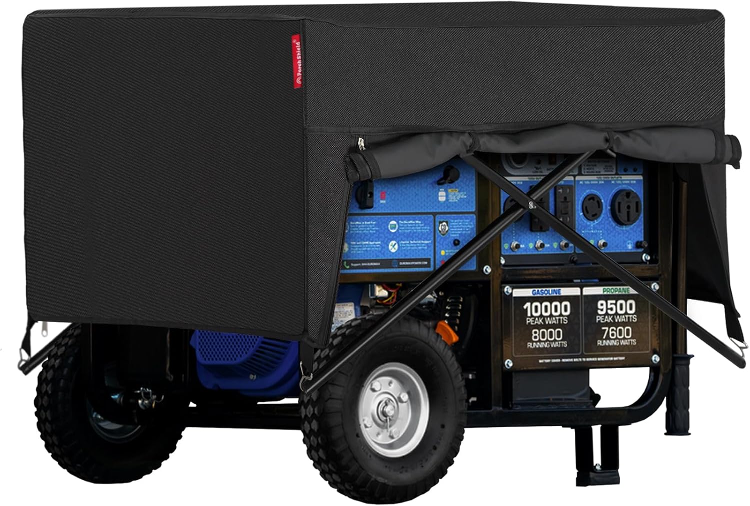 Porch Shield Generator Covers Running - Heavy Duty Waterproof Generator Rain Tent Shelter for 3500w-12000w Black