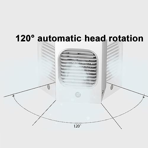 Portable Air Conditioner, Personal USB Rechargeable Cooling Fan with Digital Display, Automatic Head Shaking, Stay Cool and Comfortable, for Car Bedroom Office Home Tent Camping