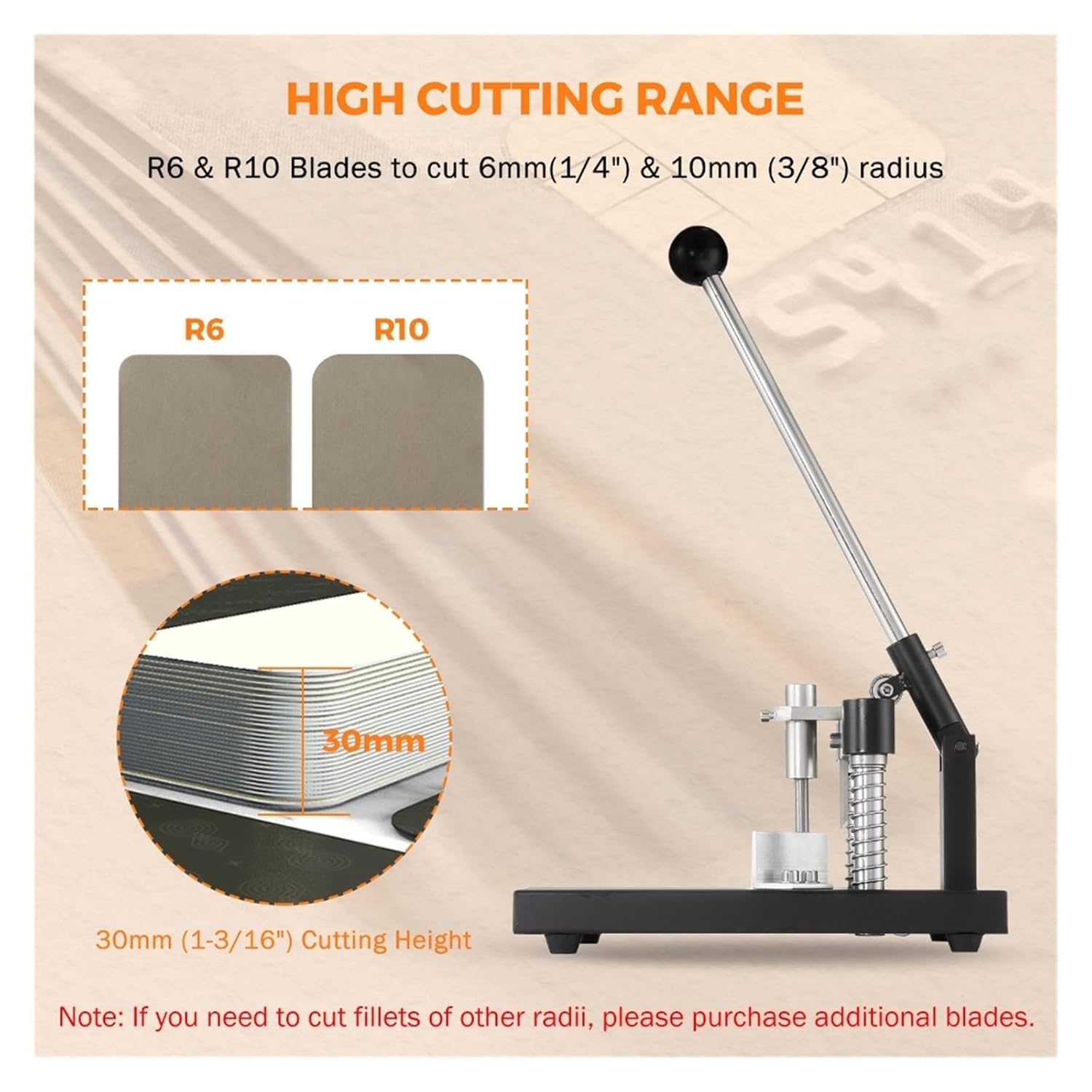 Corner Rounder Cutter Machine R6mm R10mm Heavy Duty Paper Corner Cutter Punch With Paper Holding Device A3 Steel Metal with Efficiency(Silver with R6 R10)