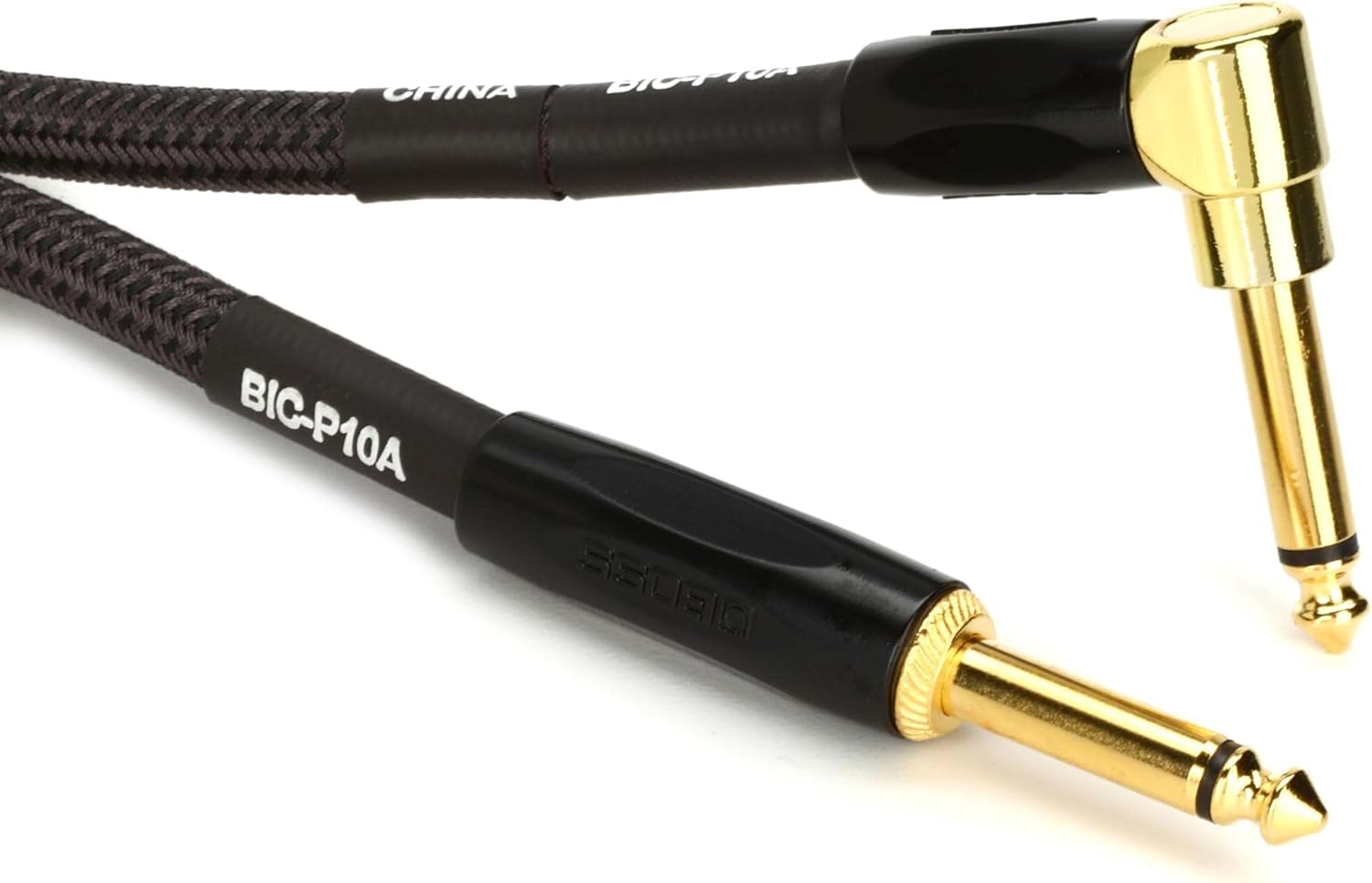 BOSS Premium Guitar Cable Straight To Right-Angle, 10ft (BIC-P10A)