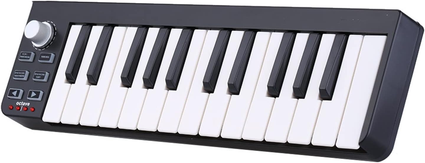 Keyboard Piano 25 Portable Velocity-Sensitive Keyboard Mini Durable 25-Key USB MIDI Controller