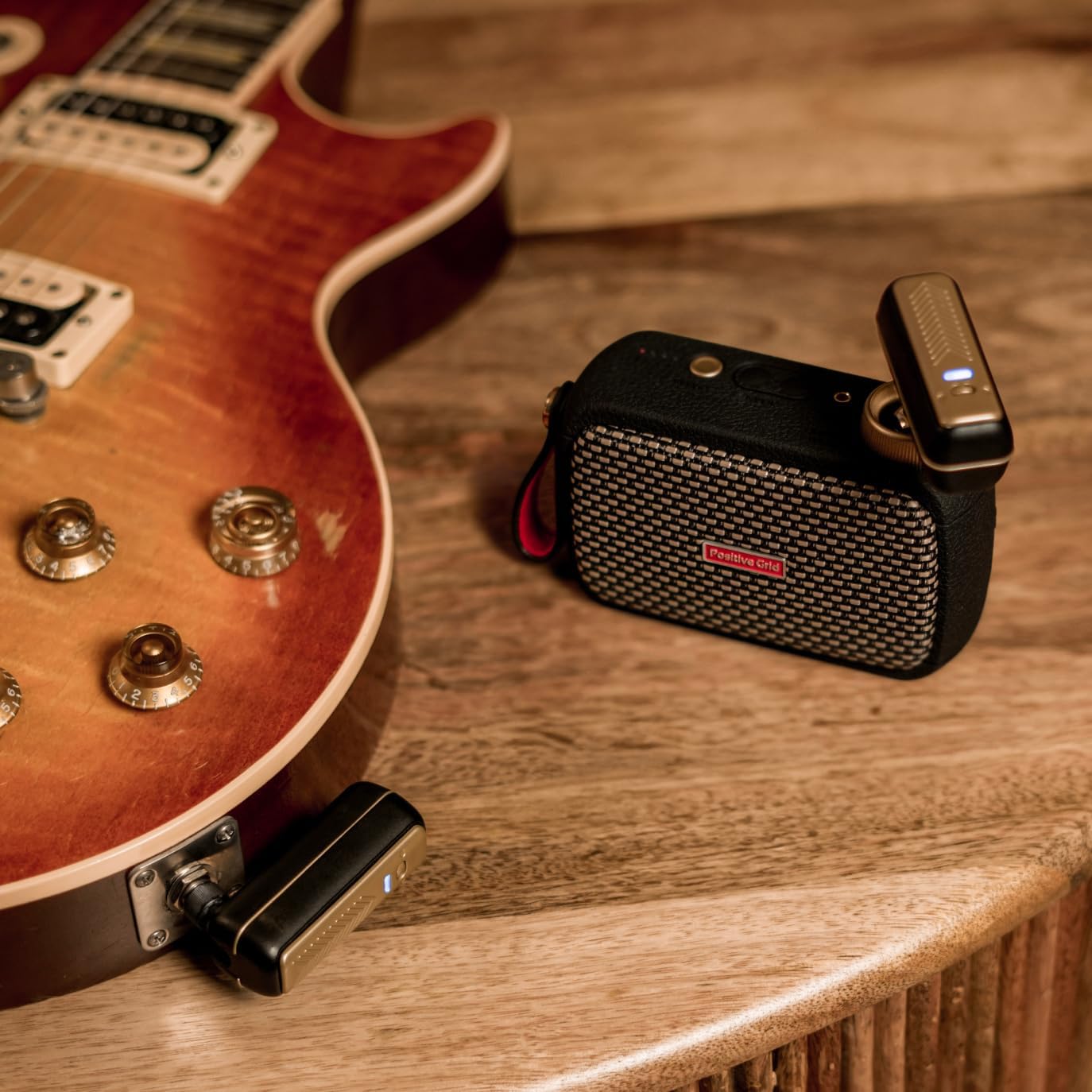 Positive Grid Spark GO Pearl + Spark Link Bundle – 5W Ultra-Portable Smart Guitar Amp & Bluetooth Speaker with Smart App for Electric Guitar, Acoustic or Bass