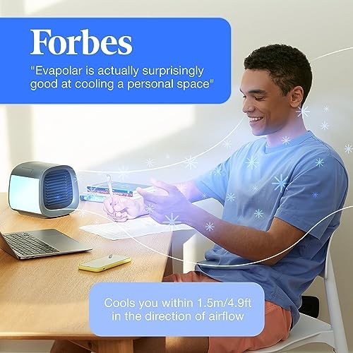 Evapolar evaCHILL Portable Air Conditioners - Portable AC Unit - Small Personal Evaporative Air Cooler & Fan for Desk, Office, Car, Camping, Grey
