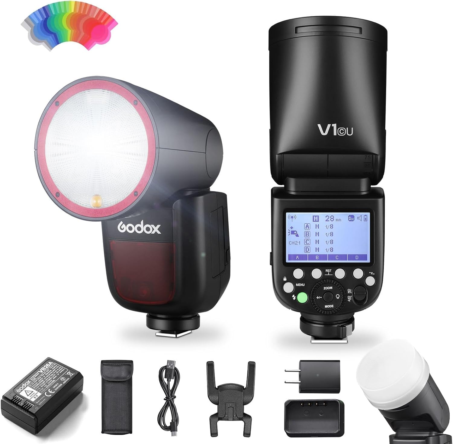 Godox V1-C U Flash for Canon, Godox V1 C U HSS TTL Round Head Speedlight with Accessories Kit for Portrait, Event, Travel, Wedding Photography