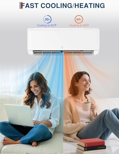 GarveeHome Fast Cooling, Inverter Technology, 18000 BTU Mini Split Air Conditioner Ultra Quiet Operation, Smart Control, and Washable Air Filter for Optimal Comfort