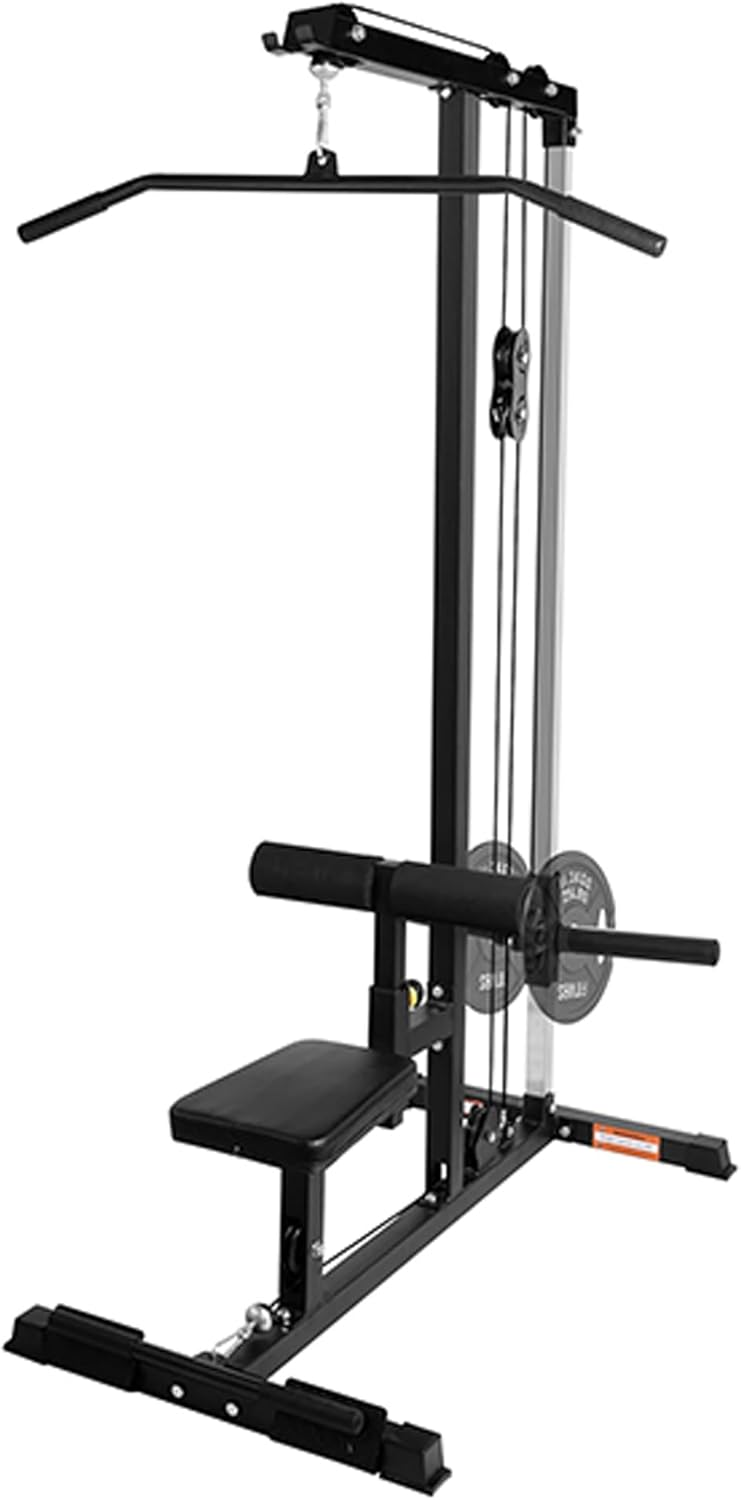 Fitvids LAT All-in-one Machine with High and Low Pulley Station, LAT PullDown and LAT Row Cable Machine, LAT Tower with Adjustable Leg Support for Home Gym Total Body Training