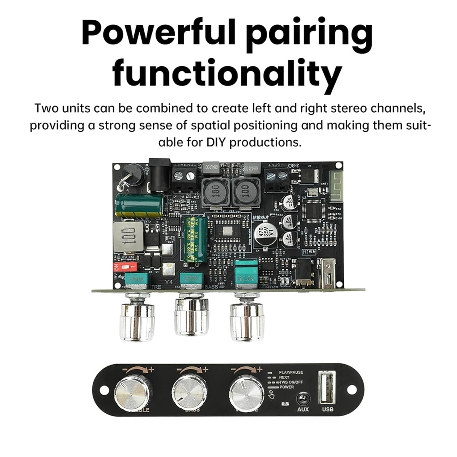 ZK-1001U 9-24V Mono 100W Digital Audio Amplifier Board Support APP TWS TPA3116D2 Sound Amplifier AMP Module AUX USB