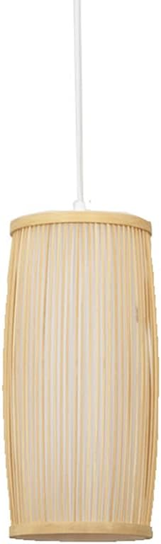 Creative Cylindrical Bamboo Chandelier, Bamboo Lantern Hanging Light, E27 Single-Head Hanging Lamp, Hand-Woven Rattan Lampshade, Indoor Lighting Fixtures