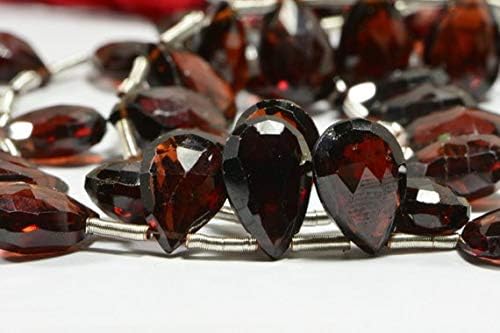 garnet faceted 4 beads natural jewelry making supplies 11x8x5mm to 10.5x7.7x5mm