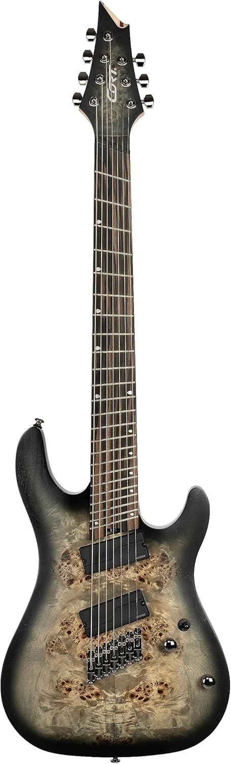 Cort KX Series 507 Multi-Scale 7-String Electric Guitar, Star Dust Black Finish