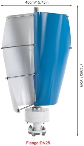 500W Wind Turbine Kit - 12V/24V/48V Spiral Power Generator with 2 Blades & Controller - Ideal for Home & Street Lighting - Efficient Renewable Energy Solution (Blue)