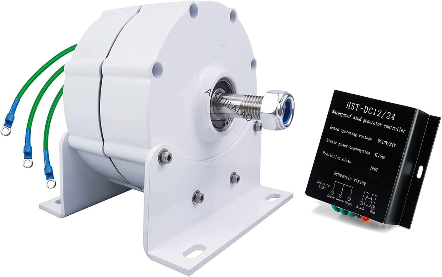 24v,12000W Gearless Permanent Magnet Generator, 110V/220V Vertical Wind Turbine Generator Free Energy Strong Power Ac 220V Inverter Output for Home