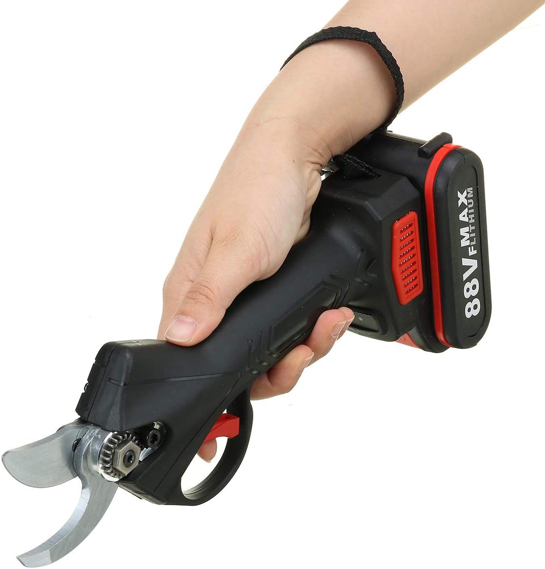88V Electric Pruning Shears Cordless Pruner 30Mm Max Cutting Secateur with 2 Li-Ion Battery Branch Cutter Garden Tool