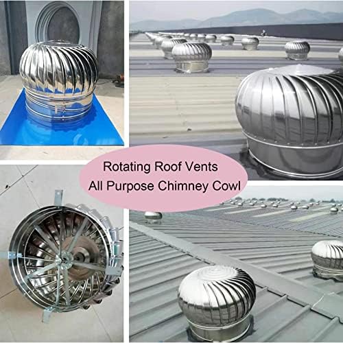 ntilator Turbines, Stainless Steel Pipefit Roof ntilating Fan Wind Turbines for All Weather, Rotating Chimney Cowl Cap Air nt Attic ntilator for Houses Factory Attic Farm