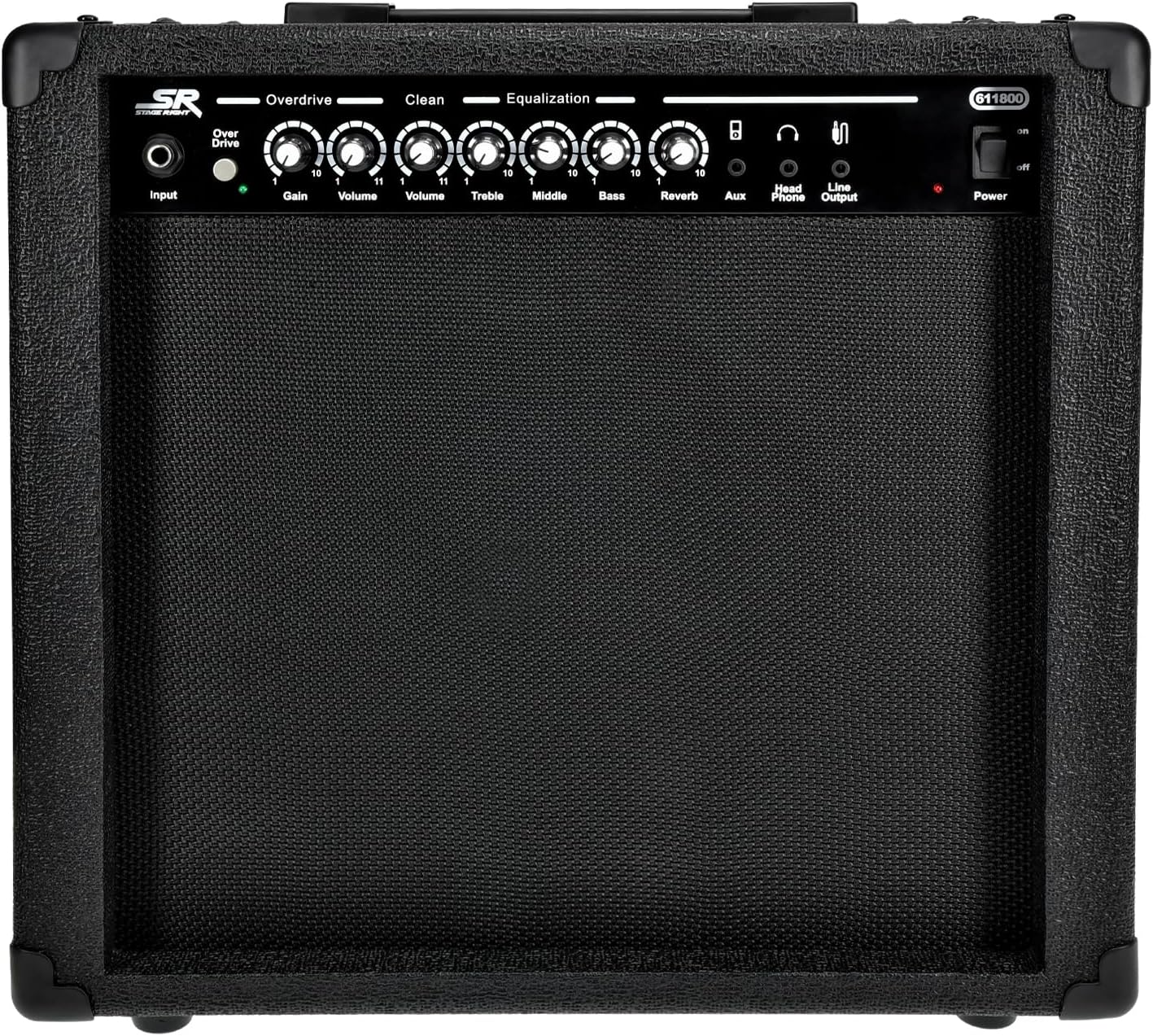 Monoprice 1x10 Guitar Combo Amplifier - Black, 40-Watt, Spring Reverb, 10-Inch 4-Ohm Speaker, High & Low Inputs, Headphone Output - Stage Right Series