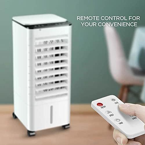 Evaporative Air Cooler, 3-IN-1 Windowless Portable Air Conditioner,Oscillation Swamp Cooler and Humidification-Includes Ice Packs-12 Hour Timer&Remote, Ideal for Home, Office, Bedroom, Kitchen