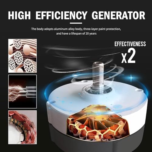 Vertical Wind Turbine Generator Kit - 12V/24V Maglev Helix Design, 2 Blade Portable Wind Power System with Controller for Efficient Energy Production