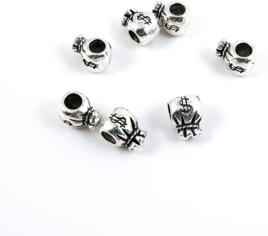 560 Pieces Antique Silver Tone Jewelry Making Charms Findings Fashion Wholesale Supplies Pendant Lots Bulk Supply F7AE4M Dollar Bag Purse Loose Beads
