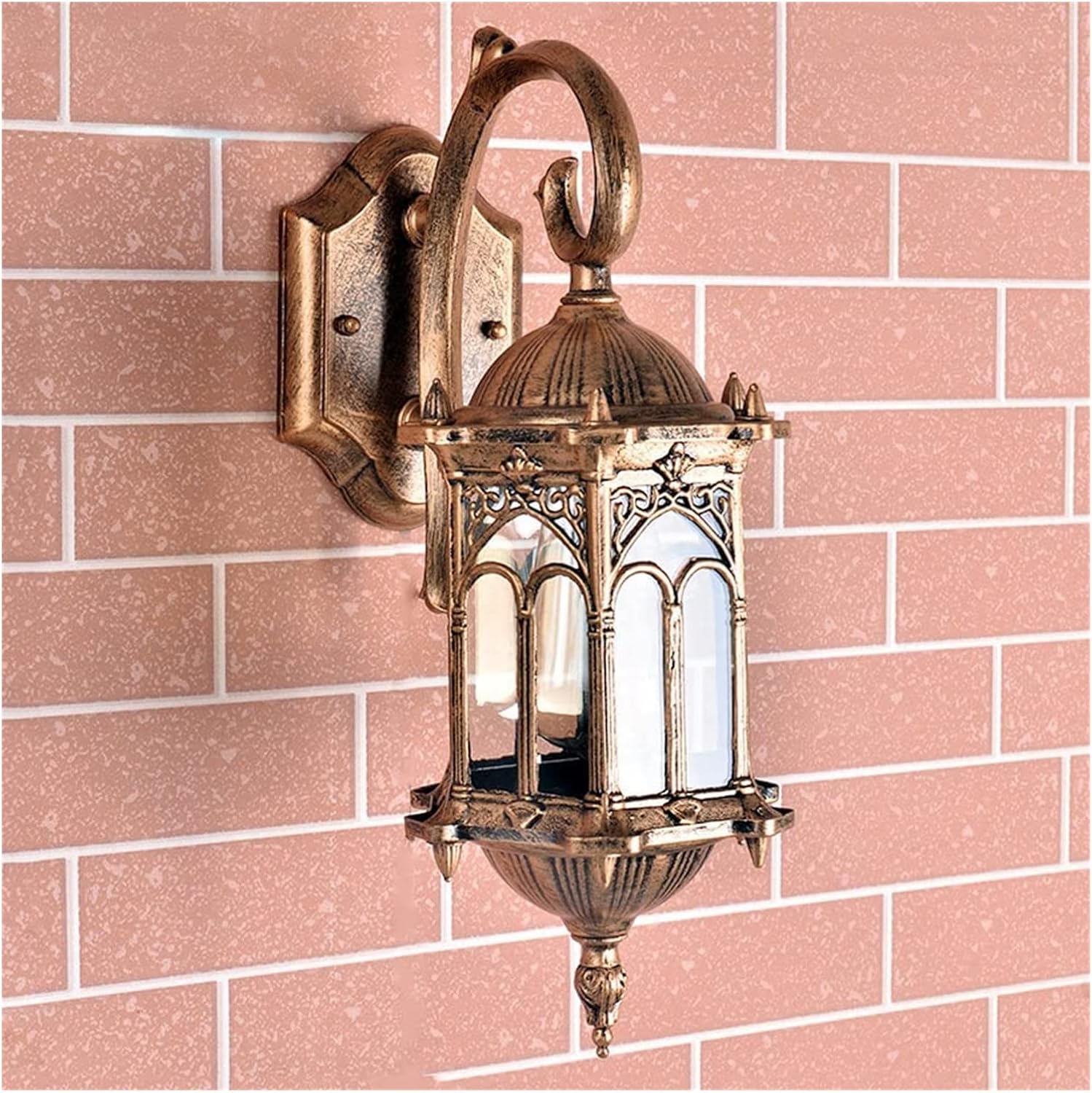 Wall Lamp Light Victoria Wall Sconce Glass Lantern Antique Outdoor Wall Porch Light, IP55 Waterproof Wall Lamp Outside House Lanterns, Bronze Aluminum Wall Lighting Fixture Landscape Lamps