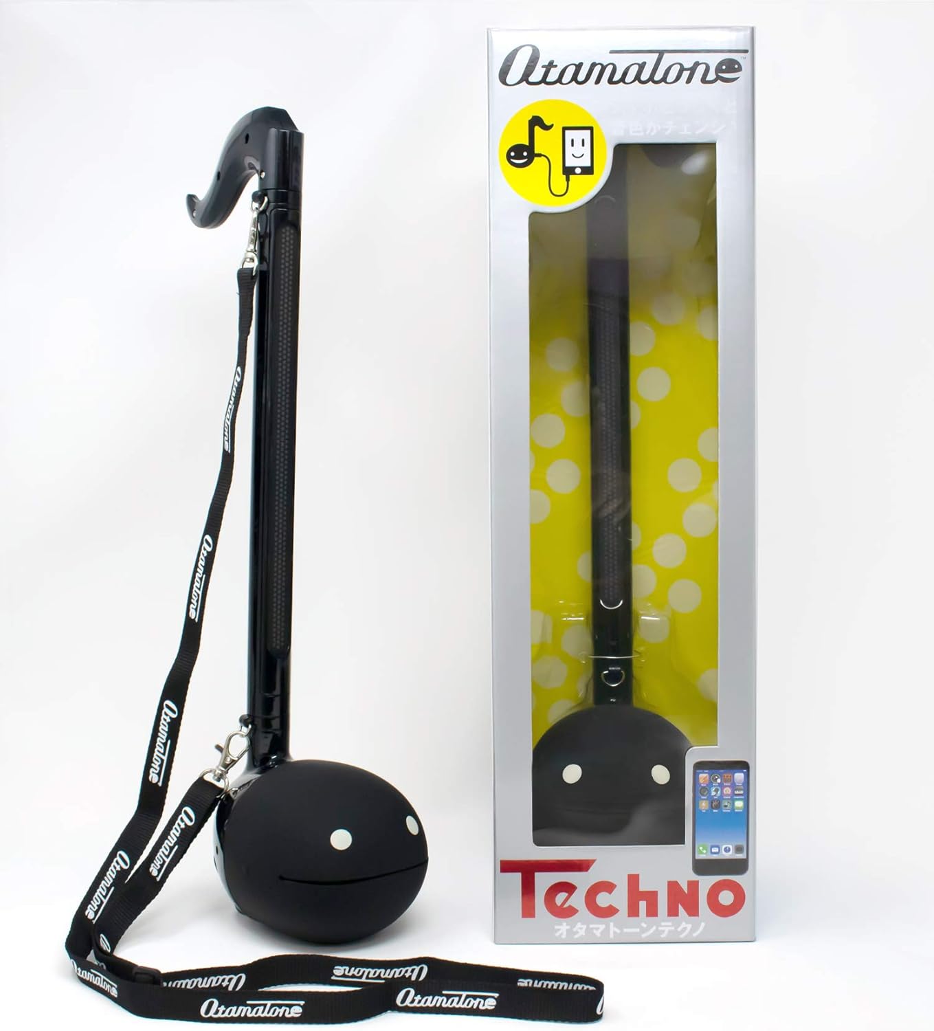 Otamatone Cube Techno Touch-Sensitive Electronic Musical Instrument Synthesizer with Music Link connect with a Smartphone (iphone & iPad iOS/Android Terminal), Black