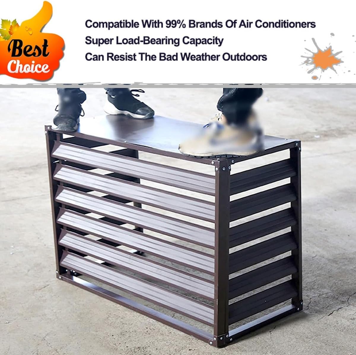 Air Conditioning Window Cover Air Conditioner Fence Screen Outdoor Privacy Ac Covers Fireproof for Outside Units/Hide Air Con(Gray,110 * 80 * 60cm/43 * 31 * 24in)