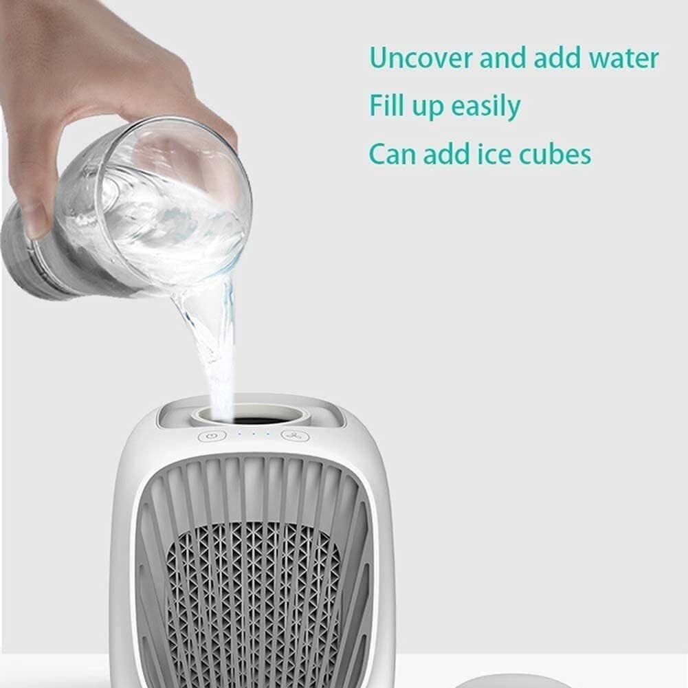 Portable Air Cooler,7 Colors LED USB Cooler Fan Air Cooling Fan Rechargeable Fan for Office Room